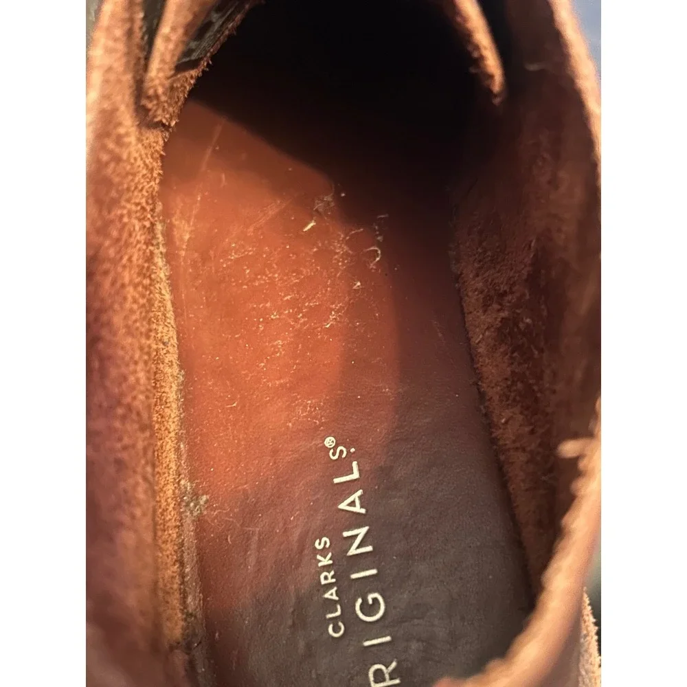Clark's Original Desert Trek shoes Men 9 Brown Leather lace up Crepe Sole